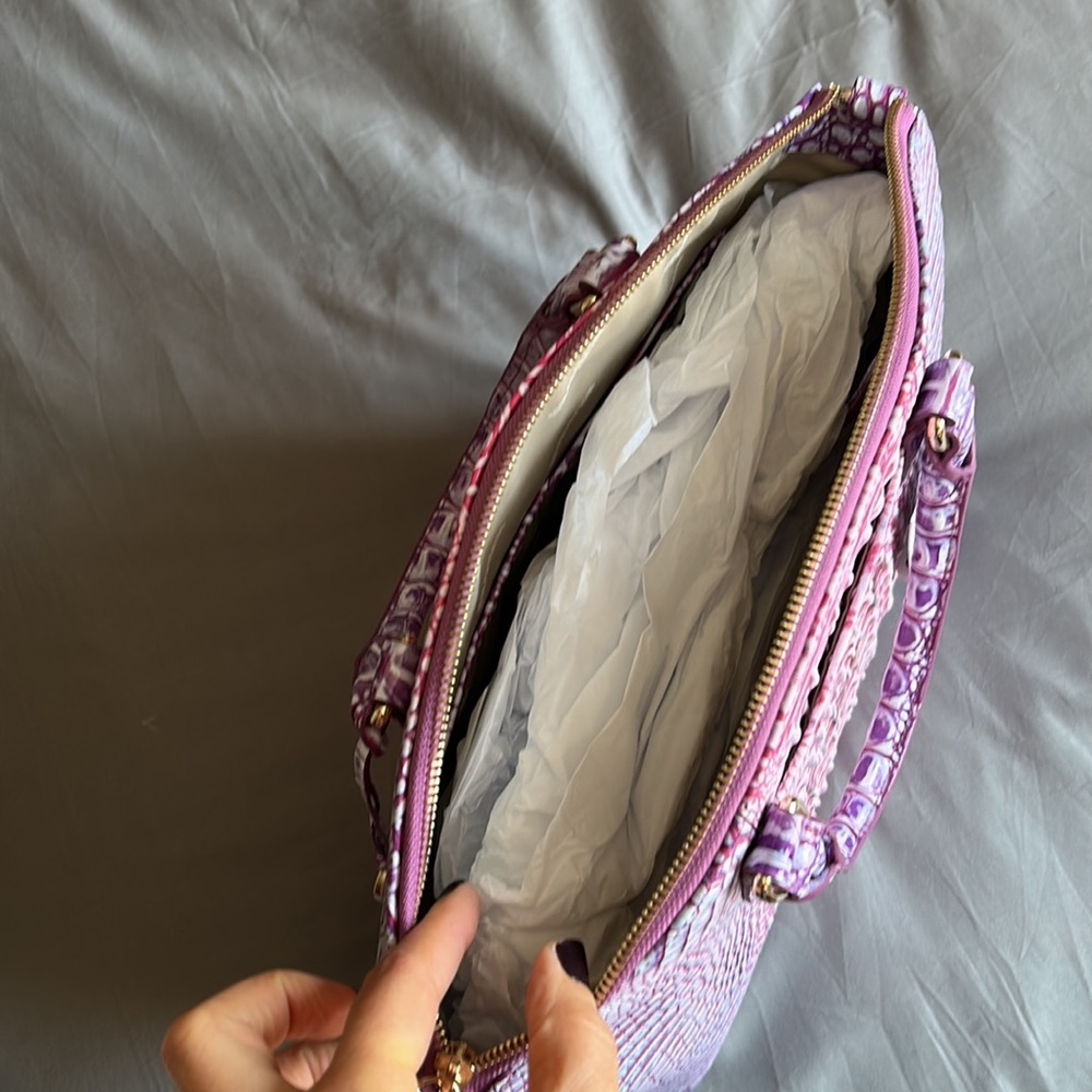 Brahmin Boysenberry Pink Purple Ombré Melbourne Large Duxbury Satchel- NWT - Picture 8 of 8